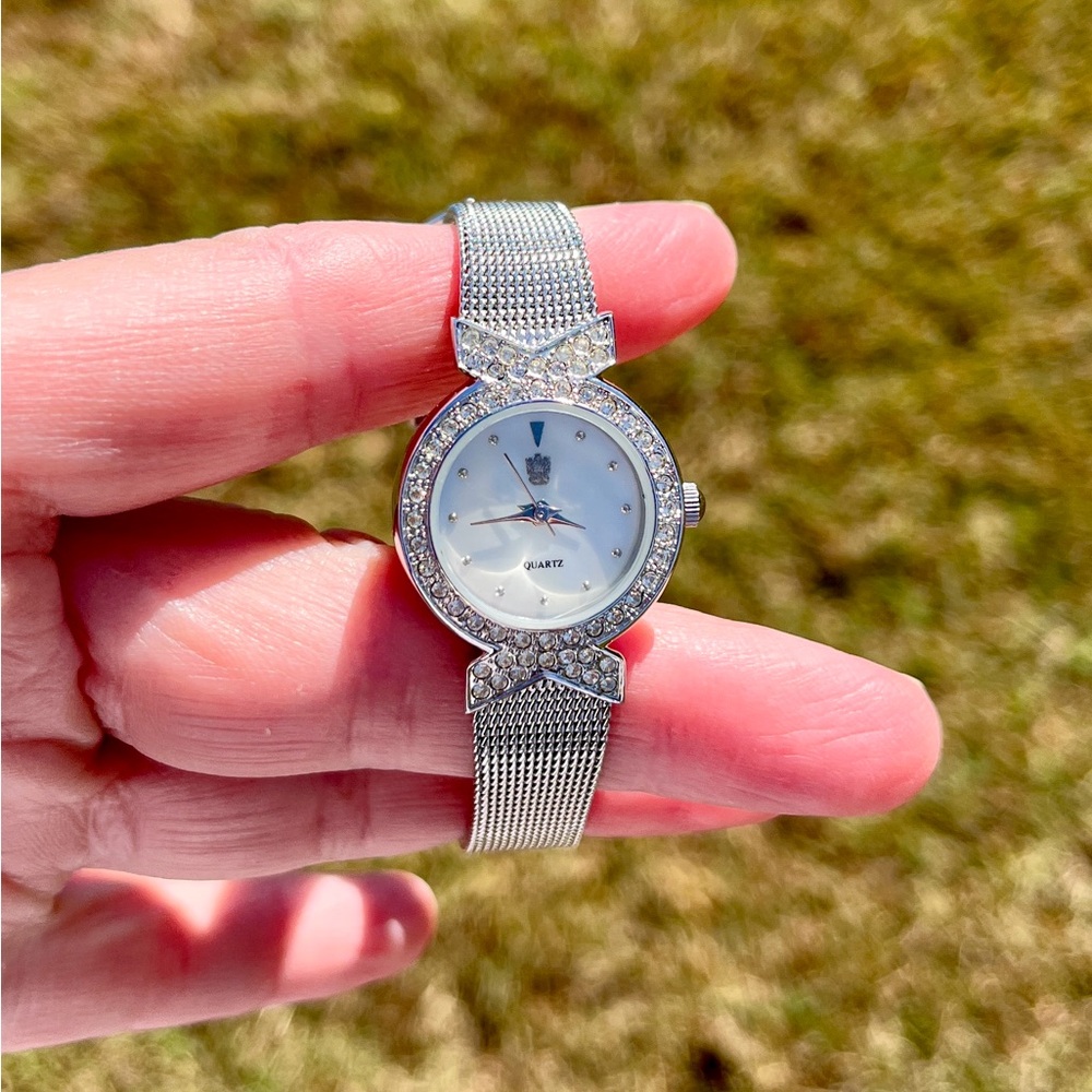 Vintage Paolo Gucci Dressy Swarovski Crystals & Silver Cocktail Quartz Watch
